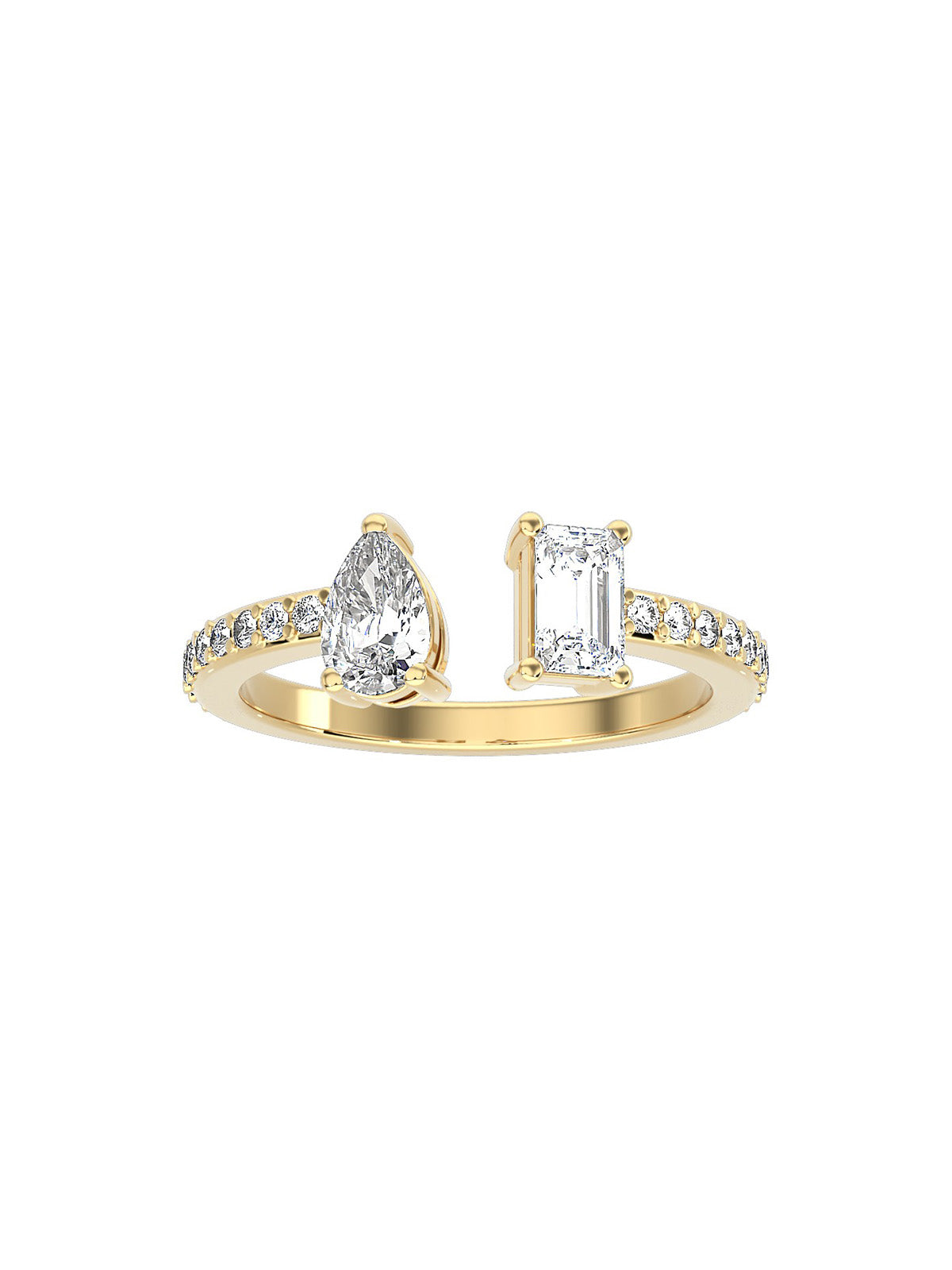Cuff Dual Diamond Ring