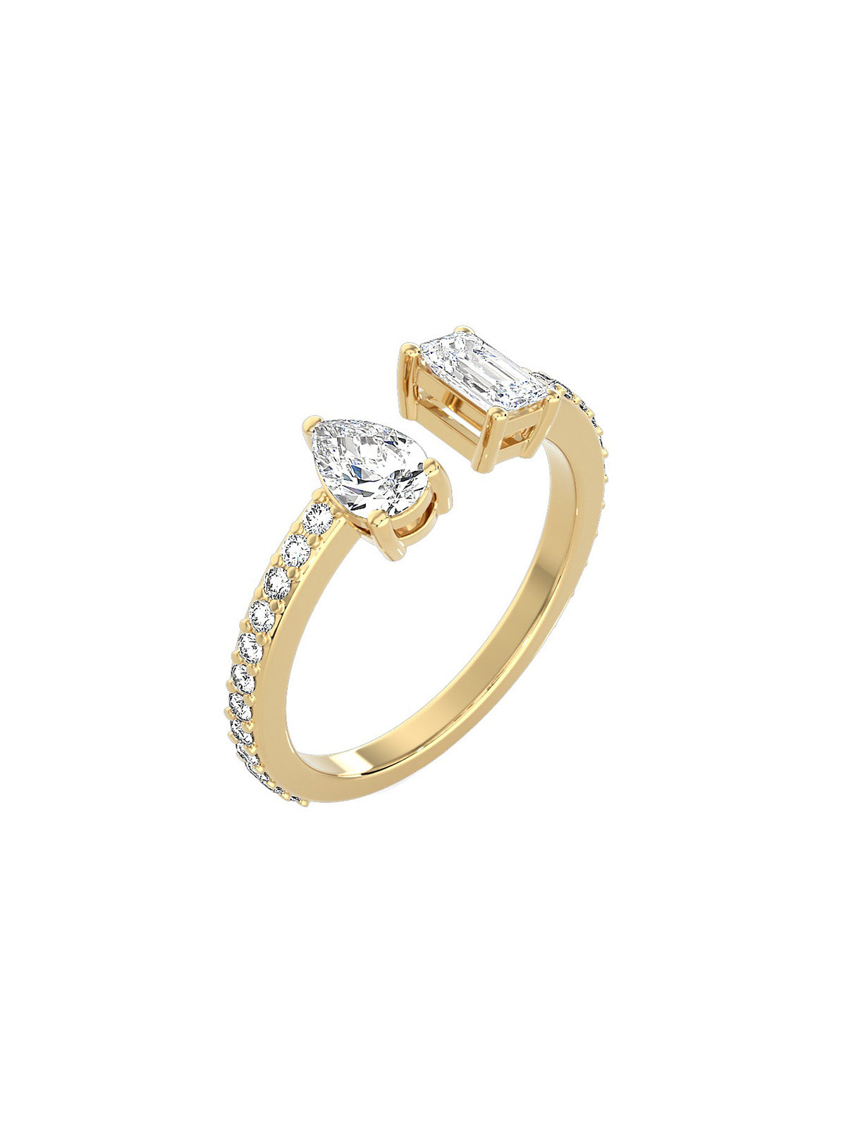 Cuff Dual Diamond Ring