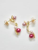 Shades of Pink Twig Earrings