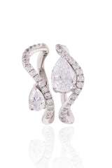 Wave Design Pear Solitaire Ring