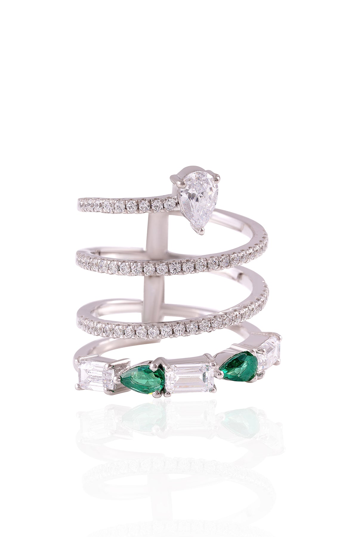 Contemporary Emerald Cut Ring