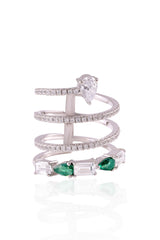 Contemporary Emerald Cut Ring