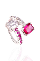 Emerald Cut Dual Stone Wrap Ring
