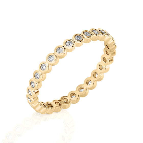 Solid Gold Diamond Bezel Eternity Band