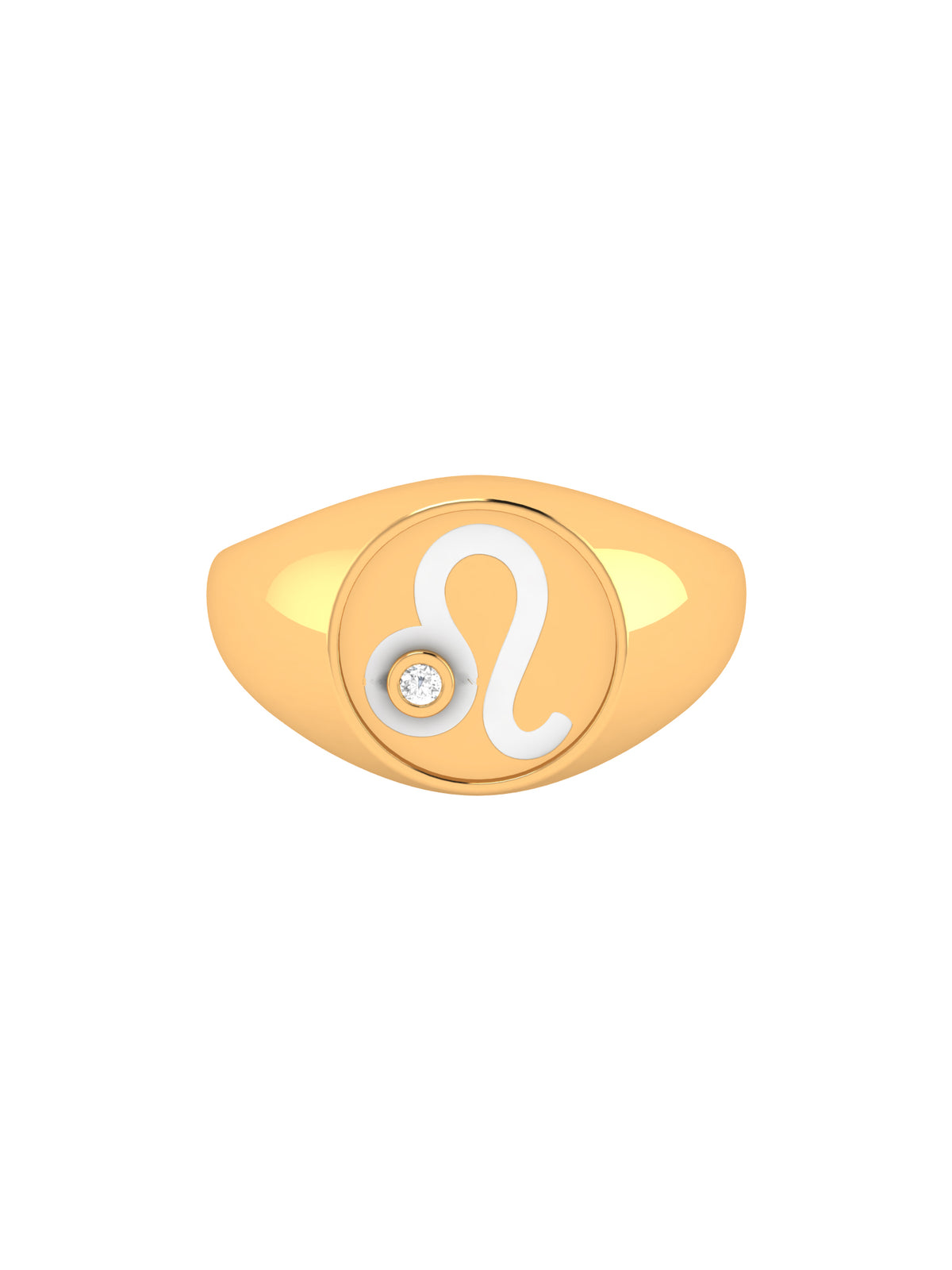 Solid Gold Diamond Zodiac Personalized Ring
