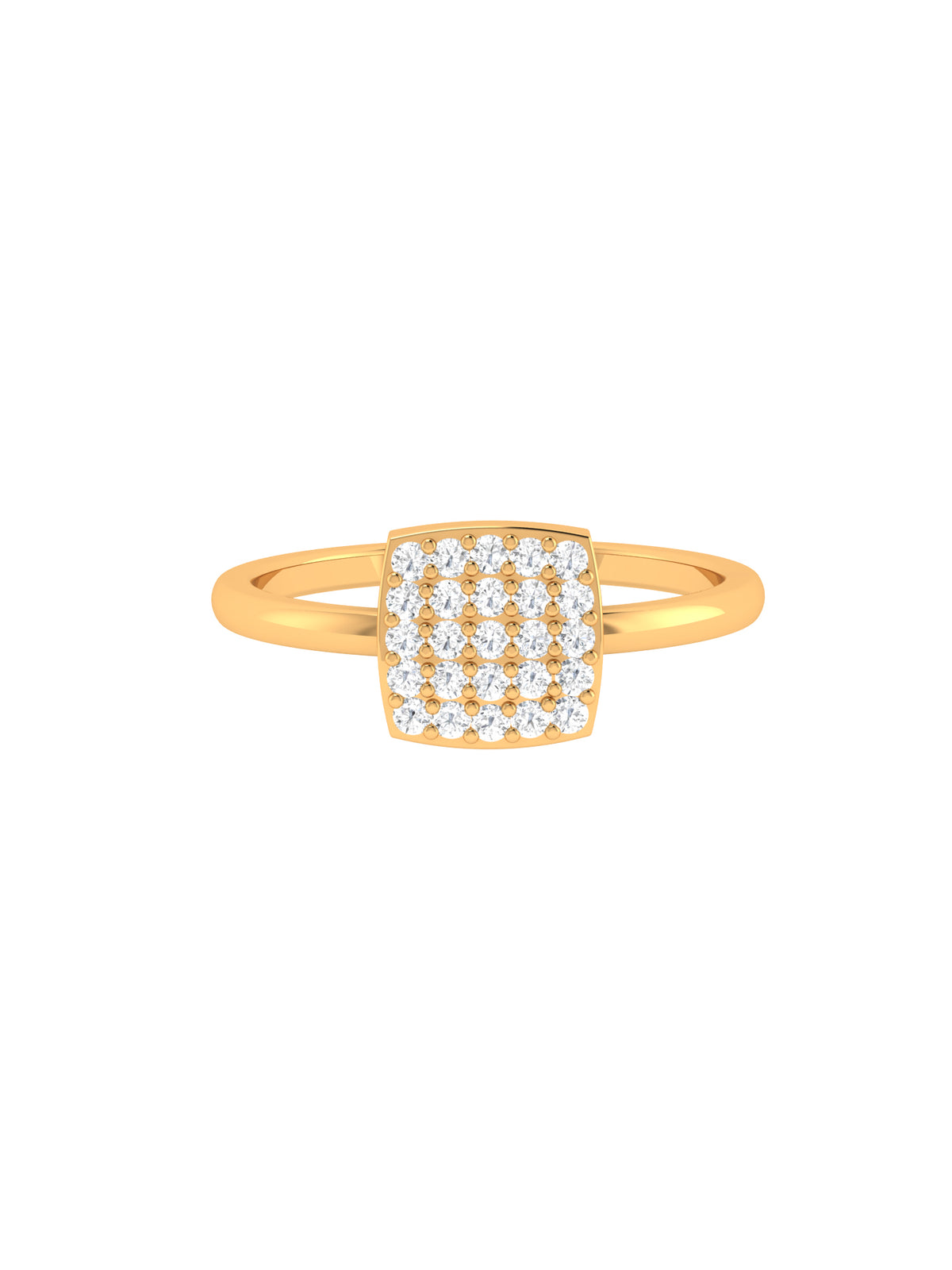 Solid Gold Diamond Cluster Ring