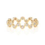 Solid Gold Wavy Diamond Stacking Ring