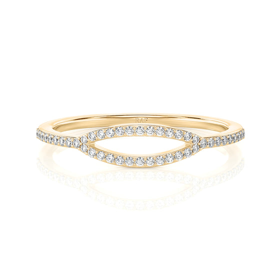 Solid Gold Open Marquise Diamond Loop Ring