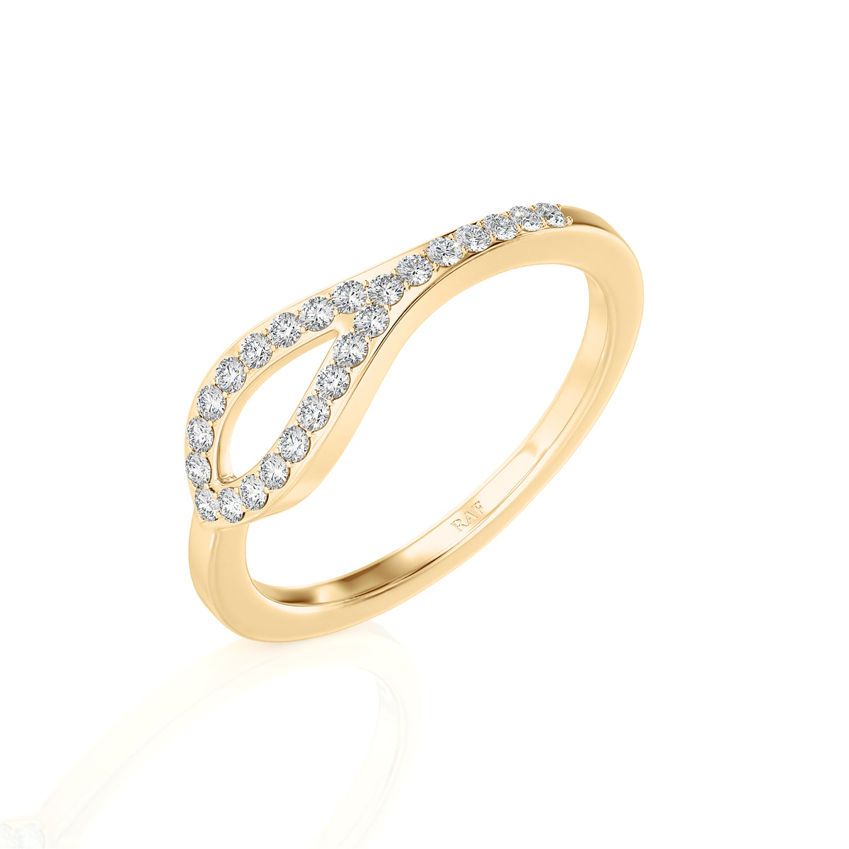 Solid Gold Diamond Loop Ring