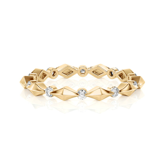Solid Gold Geo Stack Diamond Ring