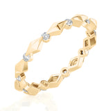 Solid Gold Geo Stack Diamond Ring