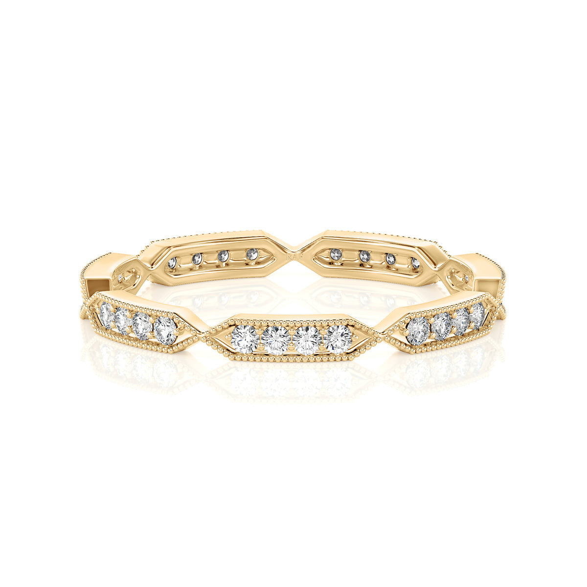 Solid Gold Diamond Twist Eternity Band