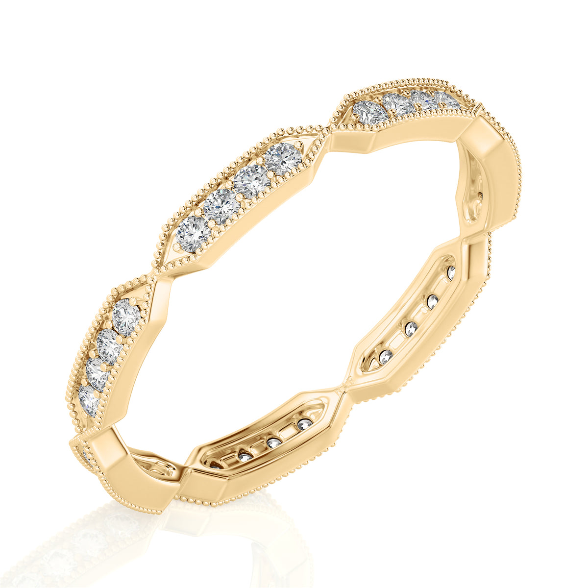 Solid Gold Diamond Twist Eternity Band