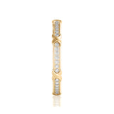 Solid Gold Diamond X Stacking Ring