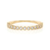 Solid Gold Milgrain Diamond Stacking Ring