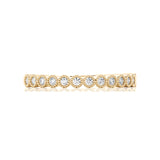 Solid Gold Milgrain Diamond Stacking Ring