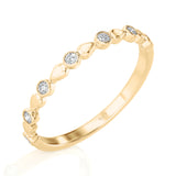 Solid Gold Pear Petals Diamond Band