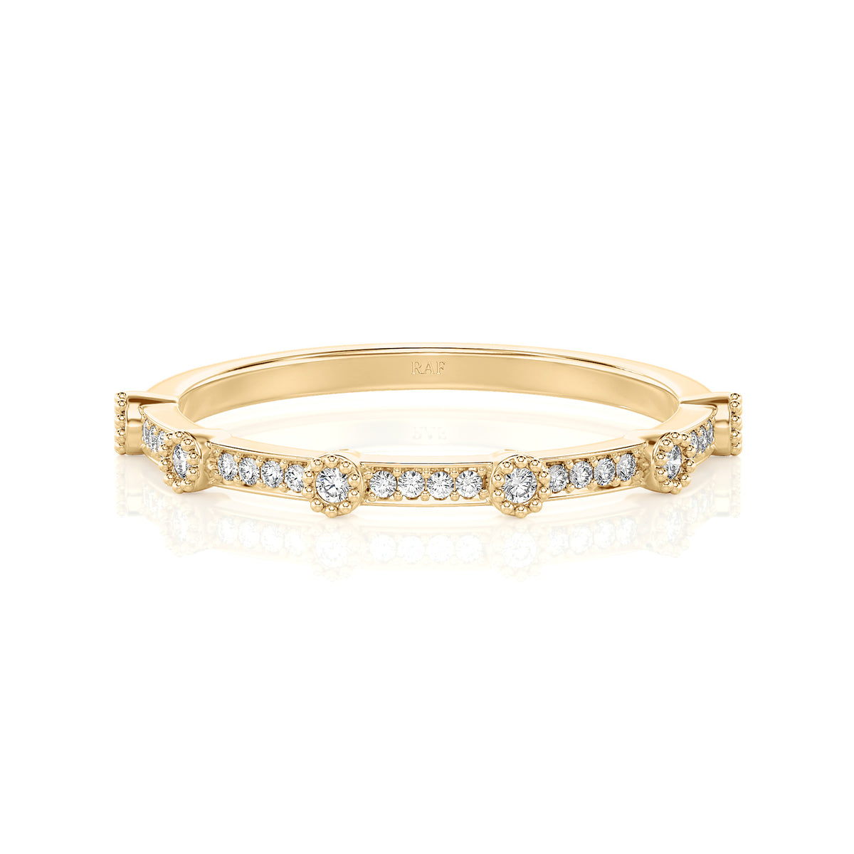 Solid Gold Diamond Minimalist Wedding Band