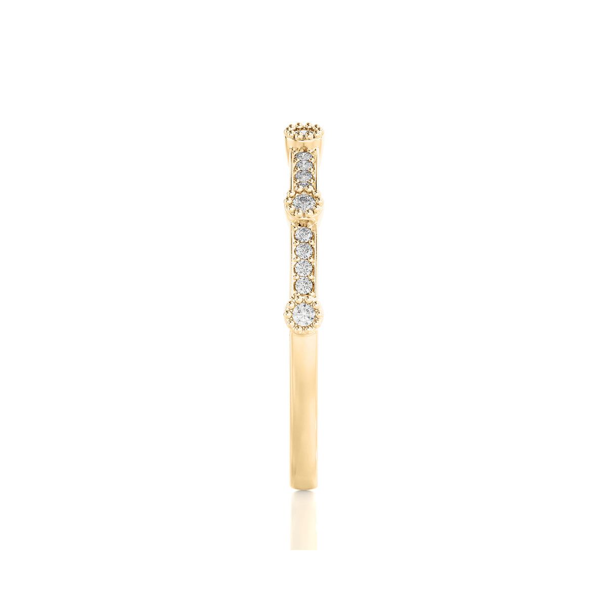 Solid Gold Diamond Minimalist Wedding Band