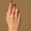 Solid Gold Open Heart Diamond Ring