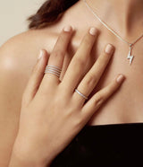 Solid Gold Four Row Wrapped Diamond Ring