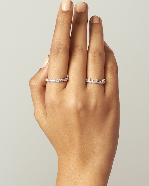 Solid Gold Half Eternity Diamond Band