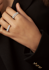 Solid Gold Cuban Link Diamond Ring