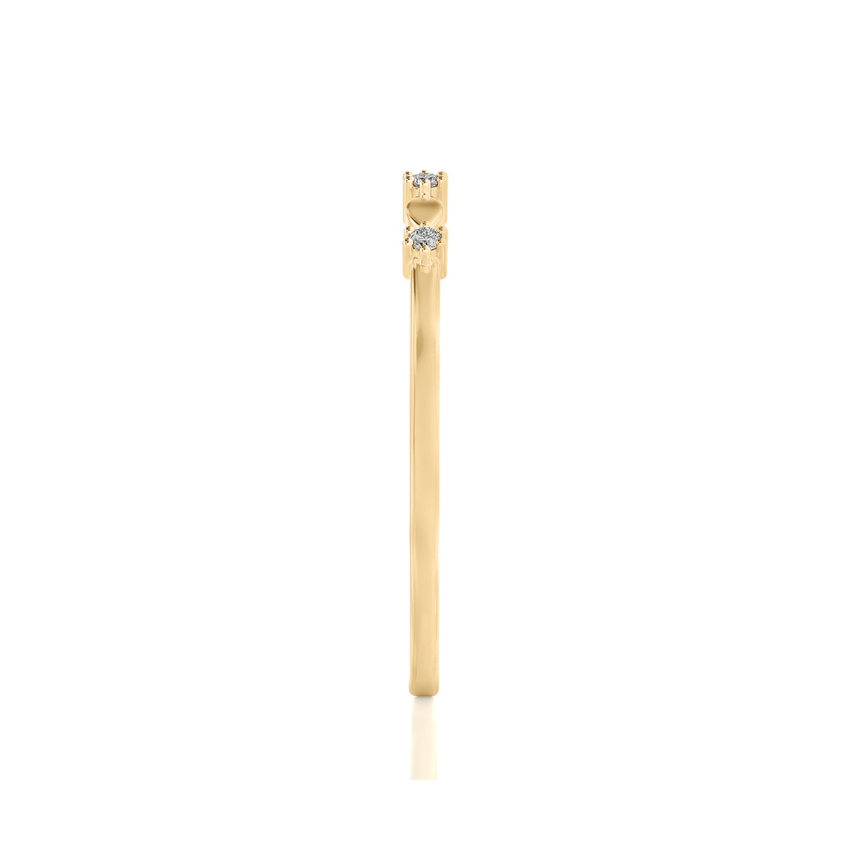 Solid Gold Diamond Petals Stacking Ring