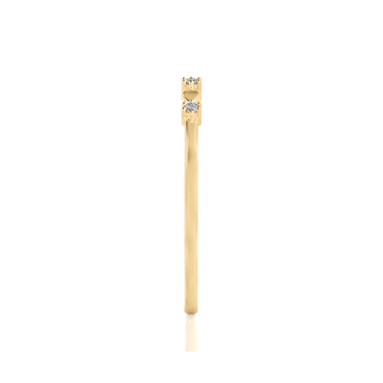 Solid Gold Diamond Petals Stacking Ring