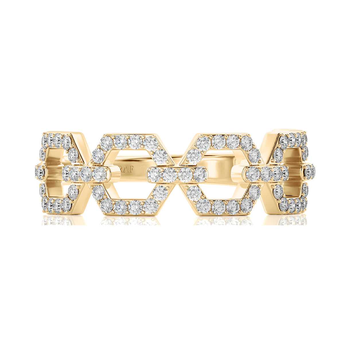 Solid Gold Open Link Diamond Ring