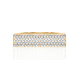 Solid Gold Pave Diamond Signet Bar Ring