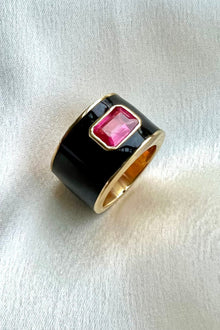  Black Statement Enamel Ring