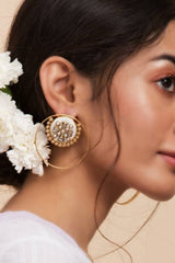 Serene Kundan Hoops Earrings