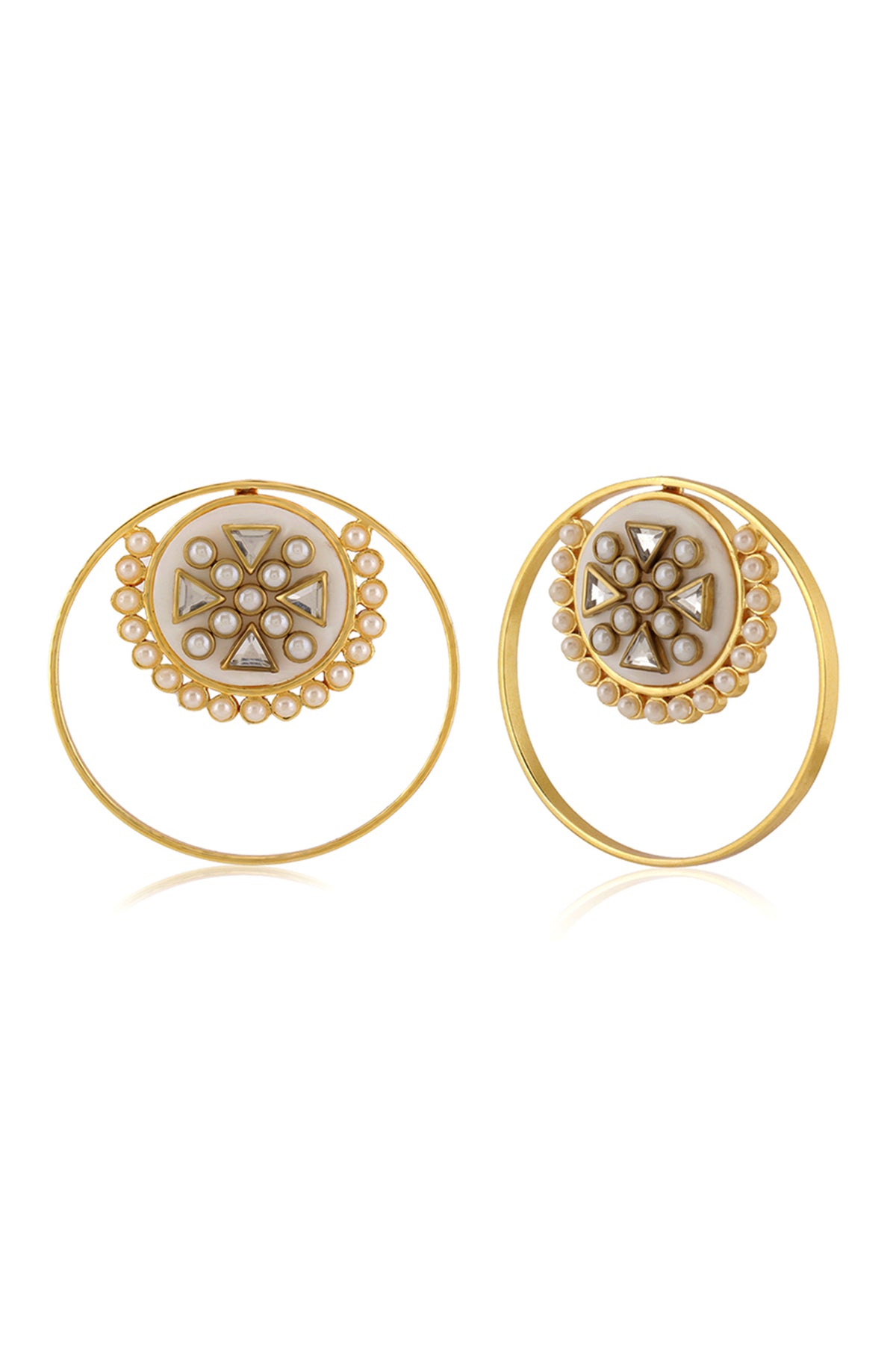 Serene Kundan Hoops Earrings