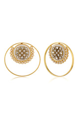 Serene Kundan Hoops Earrings