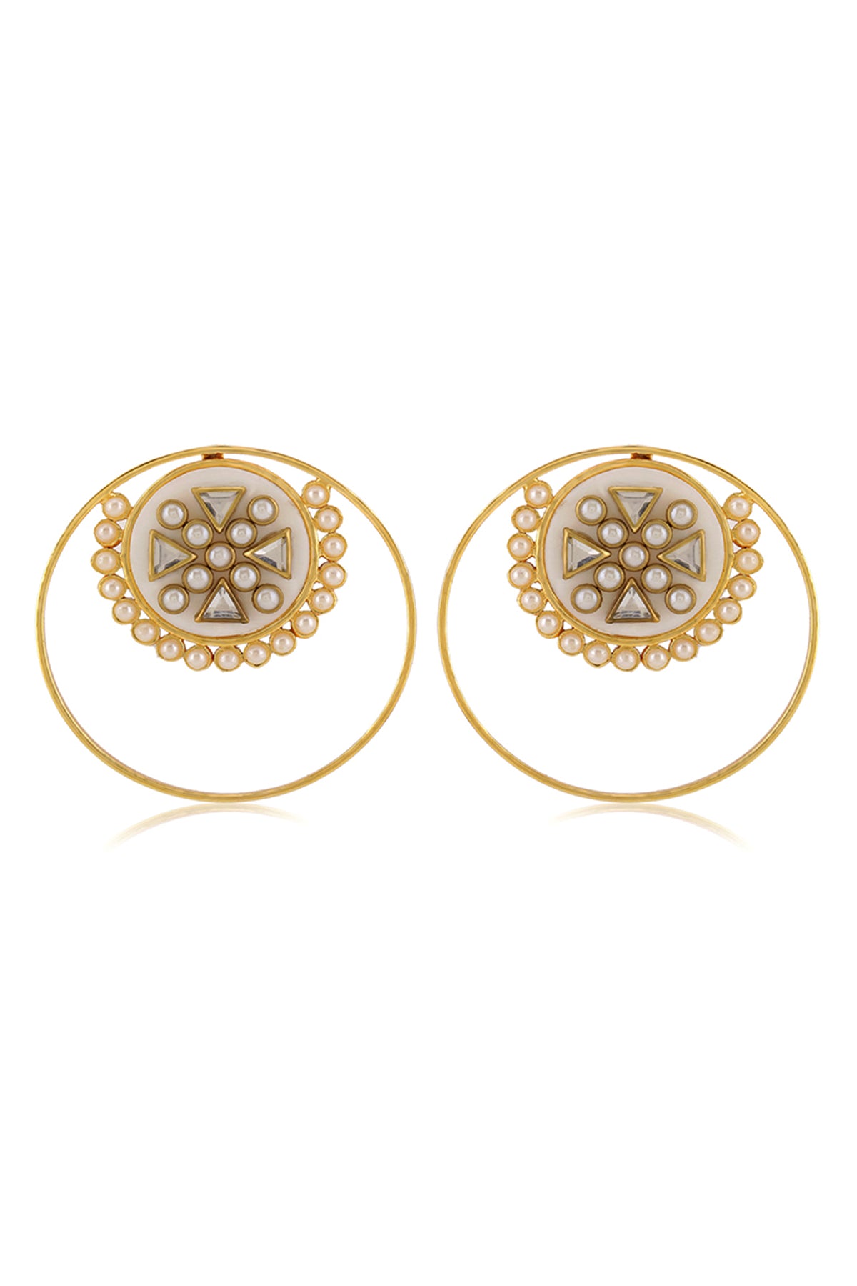 Serene Kundan Hoops Earrings