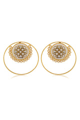 Serene Kundan Hoops Earrings