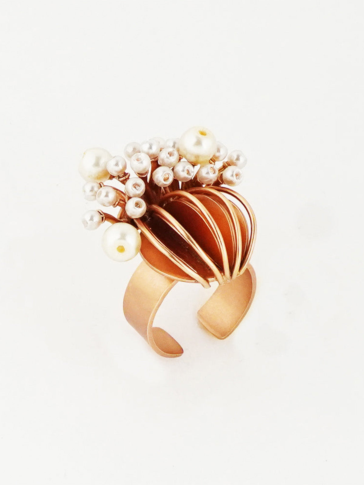 Coral Pearl Ring