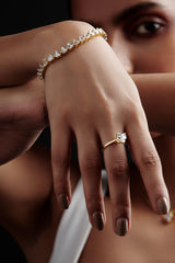 Heart Shaped Solitaire Tennis Bracelet