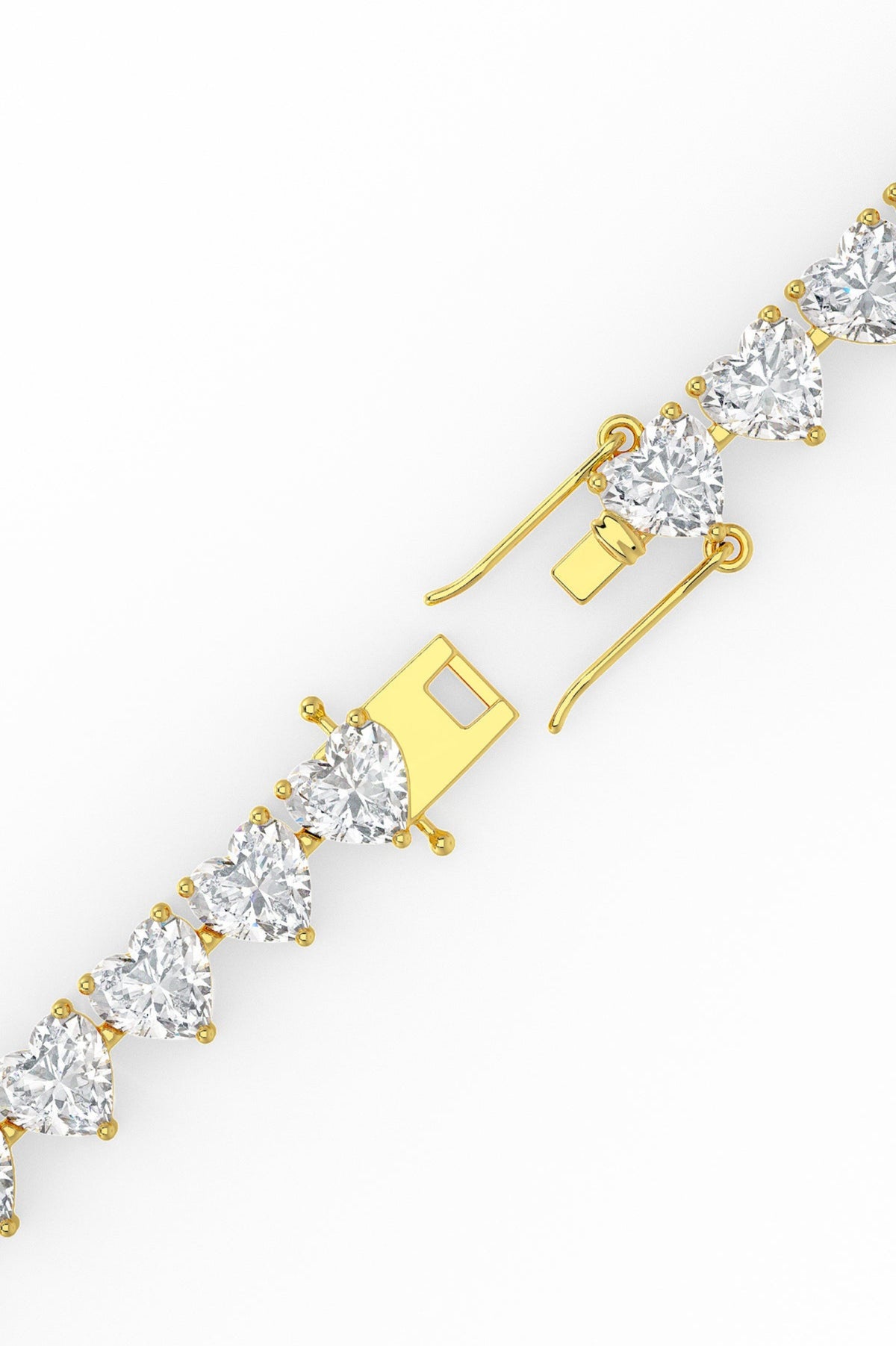 Heart Shaped Solitaire Tennis Bracelet