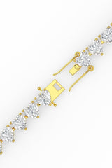Heart Shaped Solitaire Tennis Bracelet