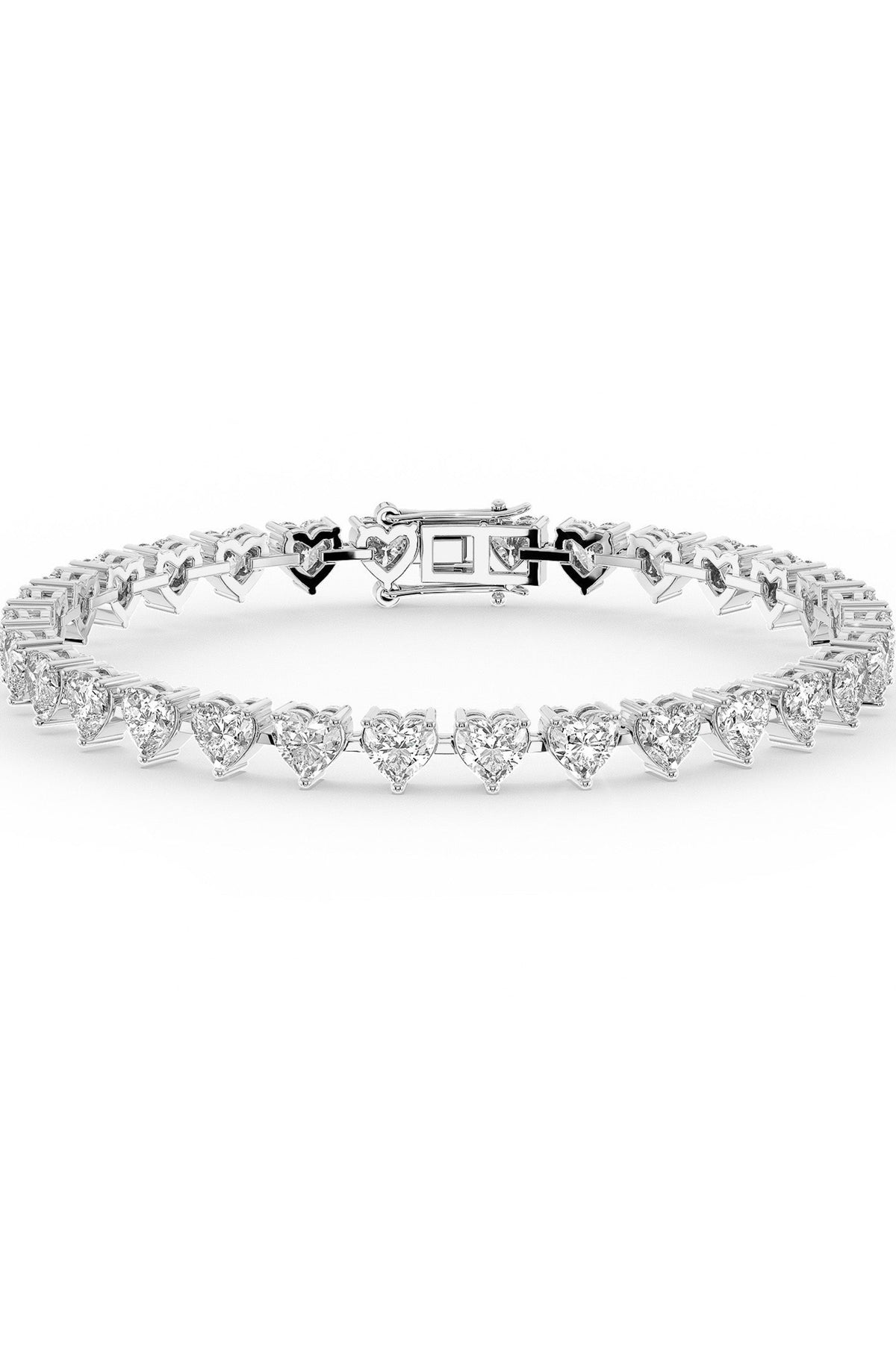 Heart Shaped Solitaire Tennis Bracelet