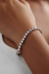 Heart Shaped Solitaire Tennis Bracelet