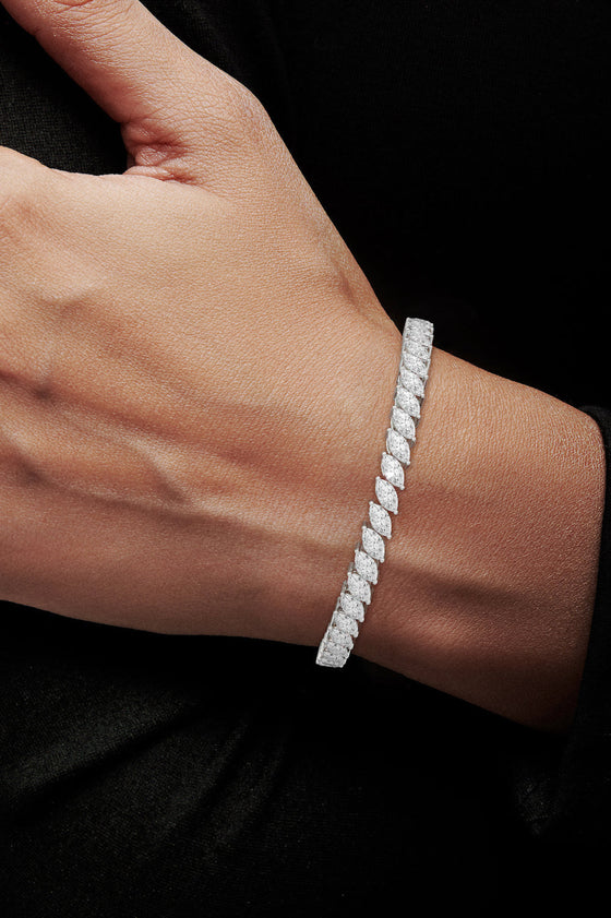 Marquise Shaped Solitaire Tennis Bracelet