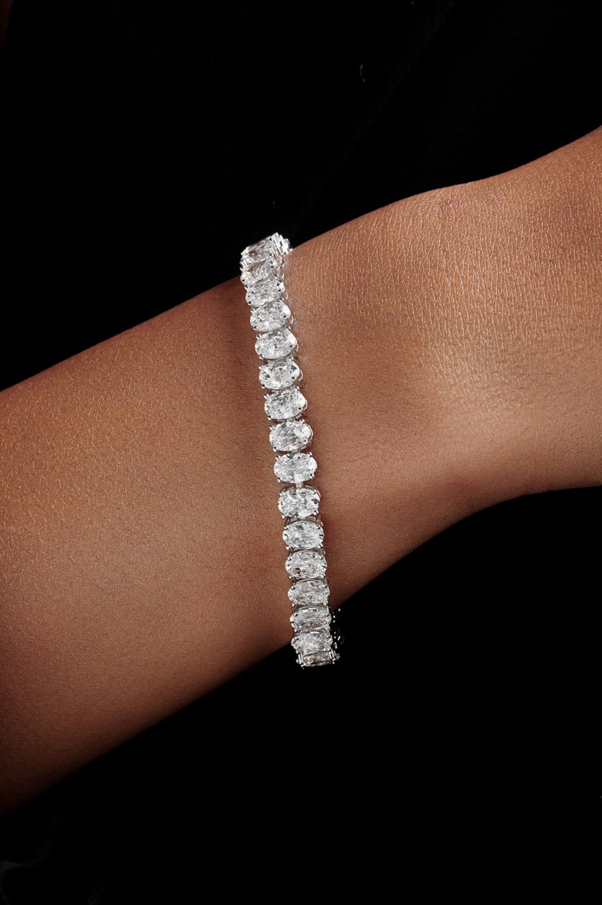 Oval Shaped Solitaire Tennis Bracelet
