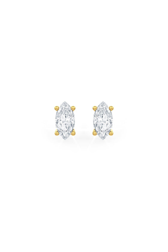 Marquise Shaped Solitaire Stud Earrings