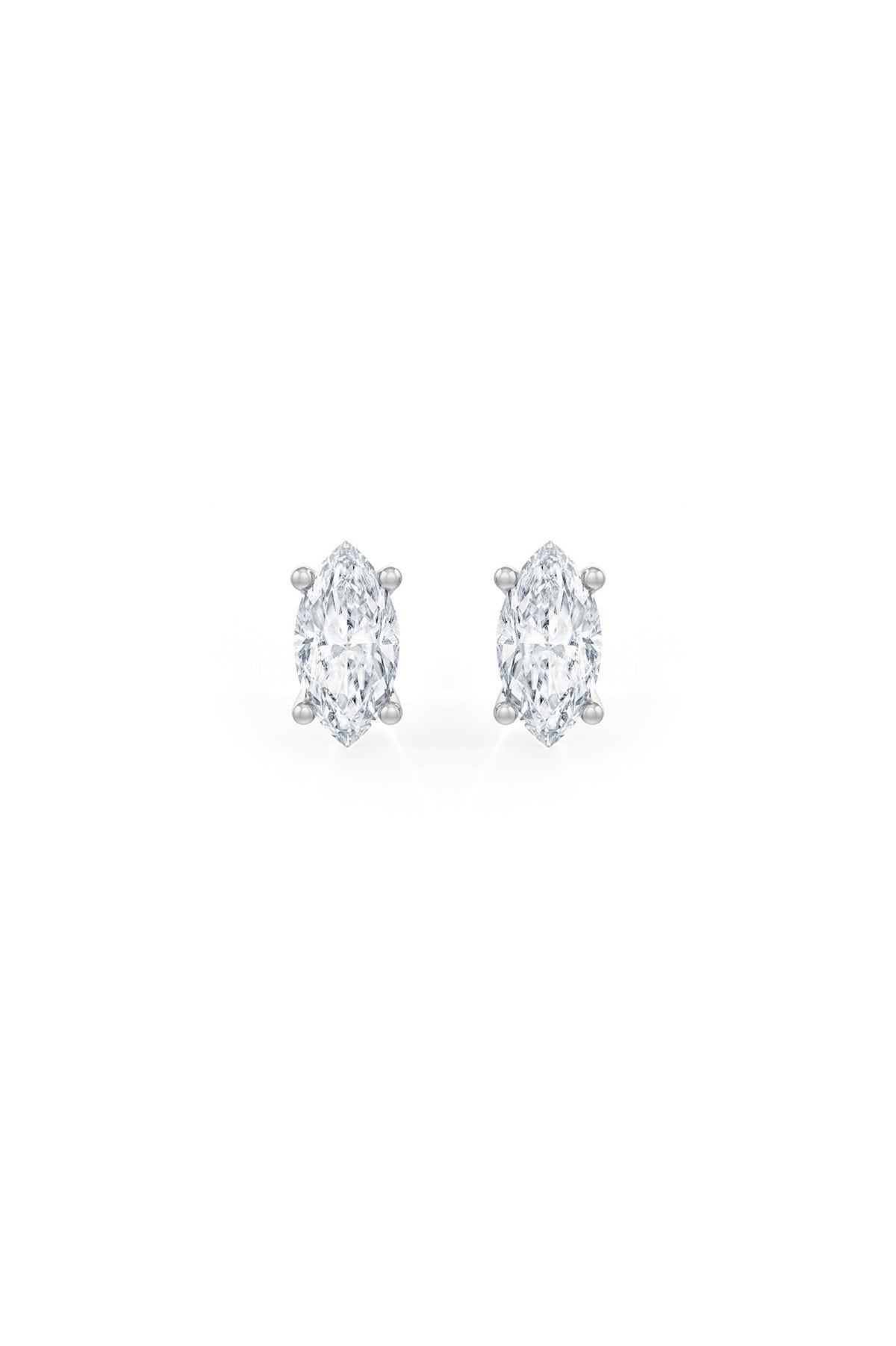 Marquise Shaped Solitaire Stud Earrings