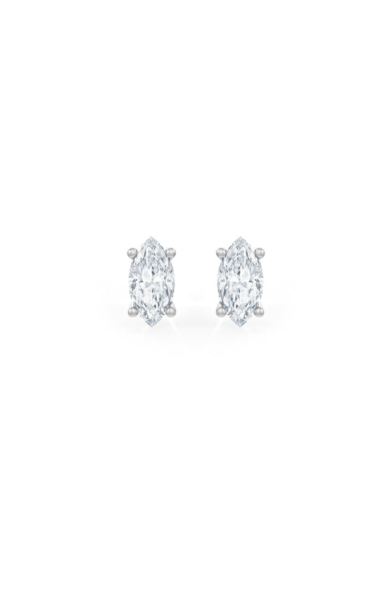 Marquise Shaped Solitaire Stud Earrings