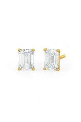 Emerald Cut Solitaire Stud Earrings