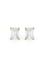 Emerald Cut Solitaire Stud Earrings